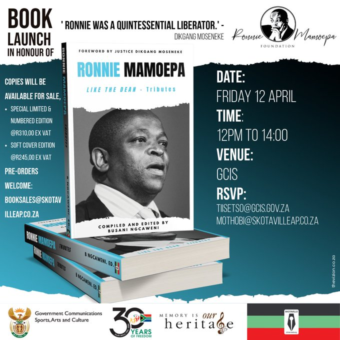 [Today] #RonnieMamoepaBookLaunch President @CyrilRamaphosa: Ronnie Mamoepa left an indelible mark on the country’s communication environment and on the Departments in which he worked over his almost four decade career as a communicator and activist.