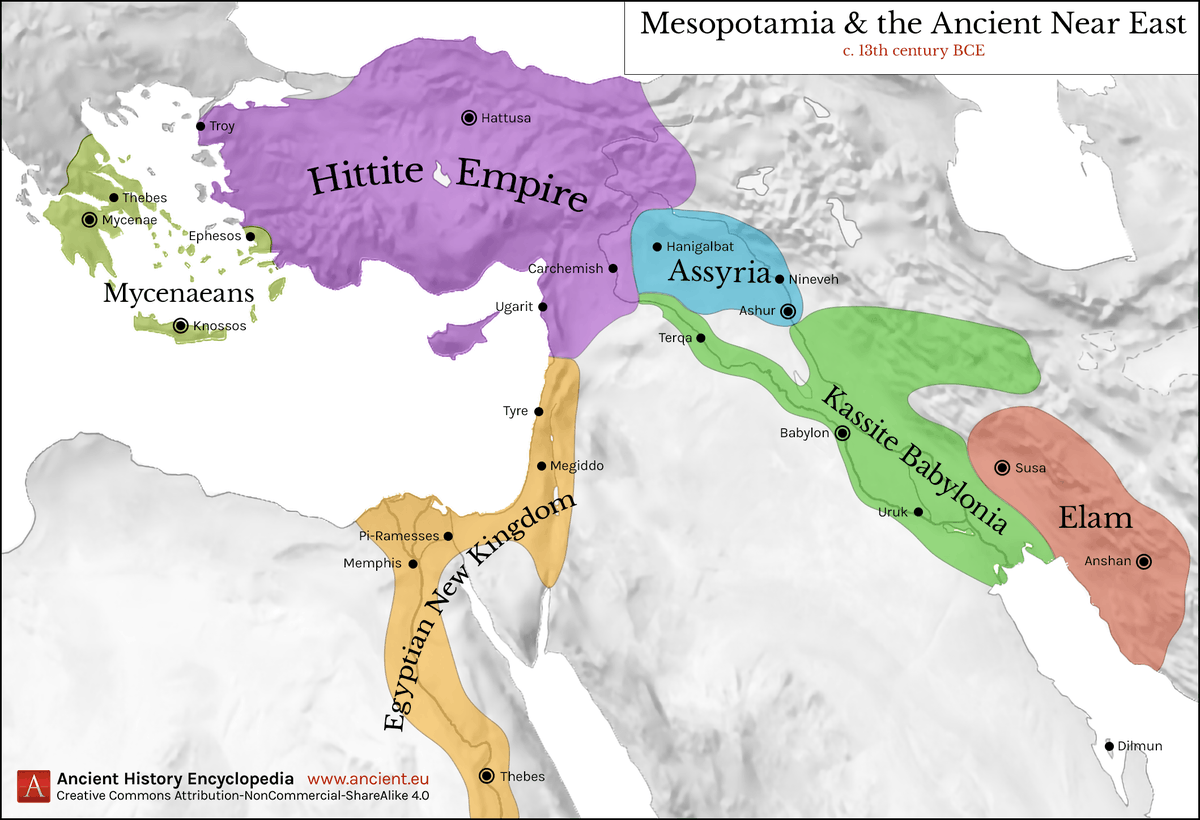 Mesopotamia & the Ancient Near East, 13th Century BC #Greece #Anatolia #Egypt #Iran