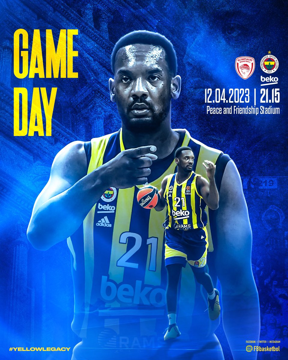 🏀 Maç günü! 🏆 @EuroLeague 34. Hafta 🆚 Olympiacos 🕤 21.15 📍 Barış ve Dostluk Salonu 🔗 Maç raporu: bit.ly/4d6k0uP 💬 Maç önü görüşleri: bit.ly/3VWvc6R 📺 @ssporttr 📱 #YellowLegacy #EuroLeague