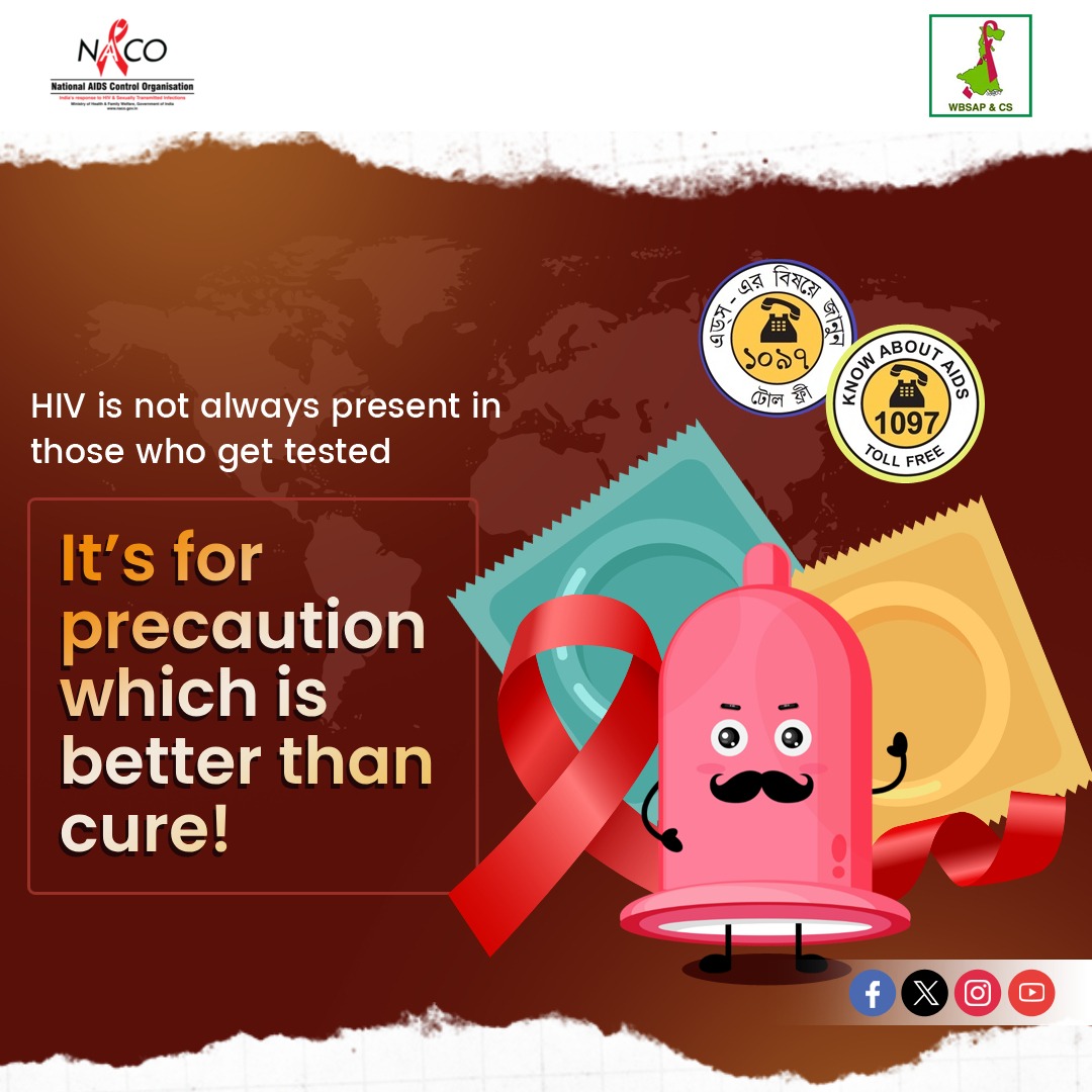 Getting tested for #HIV isn't just about knowing your status; it's a precautionary step toward prevention. Stay proactive, prioritize your health, and encourage others to do the same. 
#AIDS #wbsapcs #hivpositive  #aidsawareness #hivtesting #HIVFreeIndia #IndiaFightsHIVandSTI