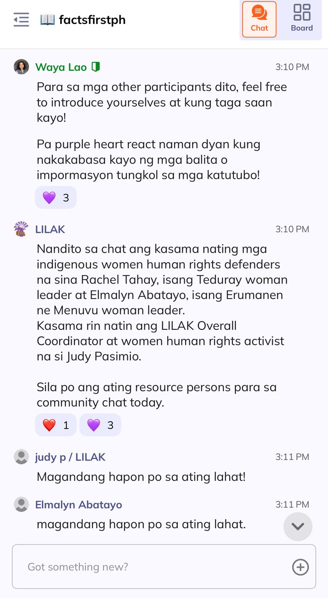 What are the ways to help indigenous communities assert their own spaces in society? Join the discussion happening now in the #FactsFirstPH chat room of #RapplerCommunities! rplr.co/FFPHchat