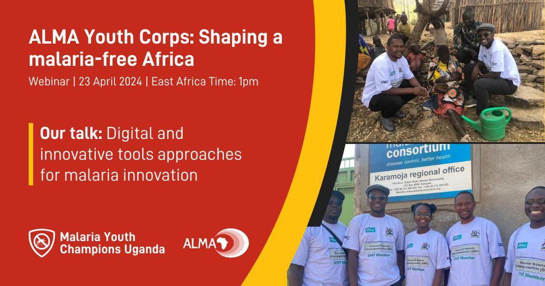 Learn about how we're using digital and innovative approaches for #malaria elimination in #Uganda 🇺🇬 in this special webinar hosted by @ALMA_2030 & @MalariaCorps. 🗓️ 23 April 2024 ⏰ East Africa Time: 1pm ➡️ Register now: bit.ly/3U2Wven