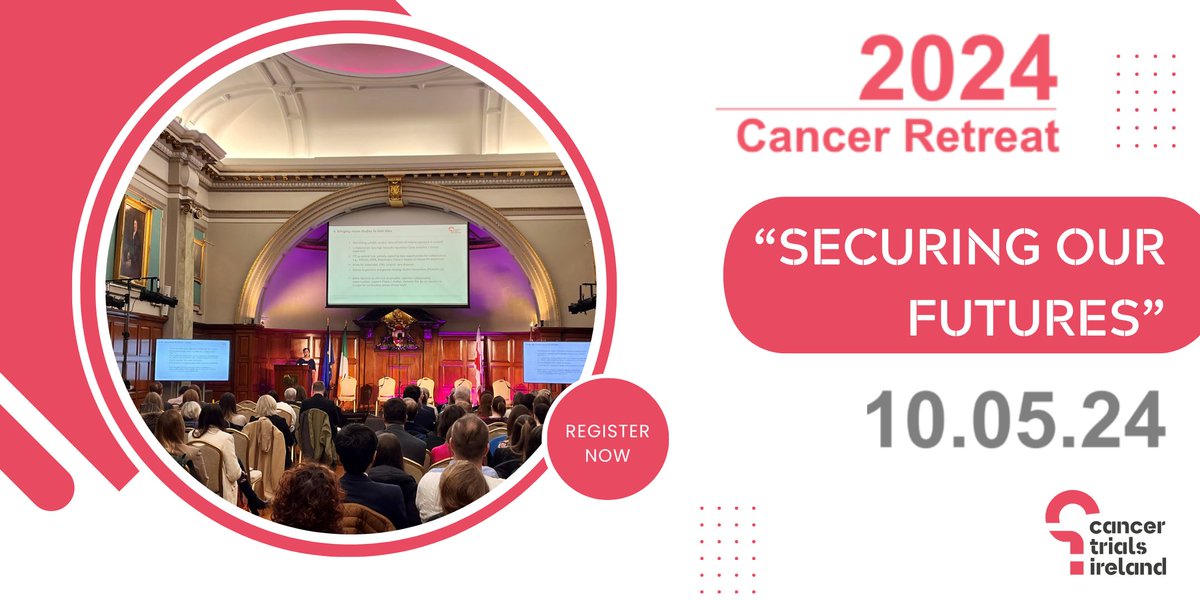 Registrations are now open for the 2024 Cancer Retreat on Friday, May 10th. Book your place: bit.ly/3U9binZ @Seamusoreilly18 @AngelaClaytonL1 @CancerInstIRE @CancerCentreIre @TUHCancerTrials @CanResUCC @CCRTIreland @ULHospitals @UCDCancerTrials @IRROGTrials