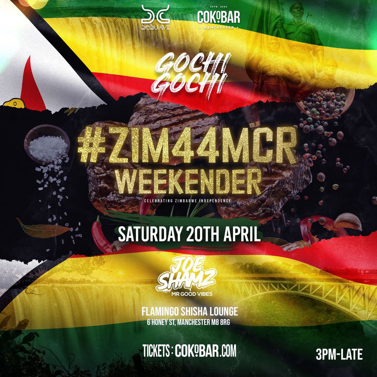 Amai Amari (@ruecynthia1) on Twitter photo #ZIM44MCR ๐ฟ๐ผ
Friday 19th April - BLVD
Saturday 20th April - Flamingo Shisha Lounge
Tickets: cokobar.com/events/3271/-zโฆ
<a href="/TEAMSOSUAVE/">SoSuave ๐ฟ๐ผ</a> & <a href="/CokobarMcr/">Cokobar Manchester</a> #ZIM44MCR ๐ฟ๐ผ
Friday 19th April - BLVD
Saturday 20th April - Flamingo Shisha Lounge
Tickets: cokobar.com/events/3271/-zโฆ
<a href="/TEAMSOSUAVE/">SoSuave ๐ฟ๐ผ</a> & <a href="/CokobarMcr/">Cokobar Manchester</a>