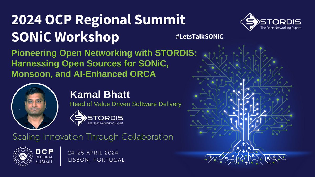 🚀 Join us at #OCP Lisbon for the SONiC Workshop! Our speaker Kamal Krishna Bhatt will discuss ' Pioneering Open Networking with STORDIS: Harnessing Open Sources for #SONiC, #Monsoon, and AI-Enhanced #ORCA”. 📅 A18 – April 24th – 25th @OpenComputePrj #OCPLisbon24 #STORDIS
