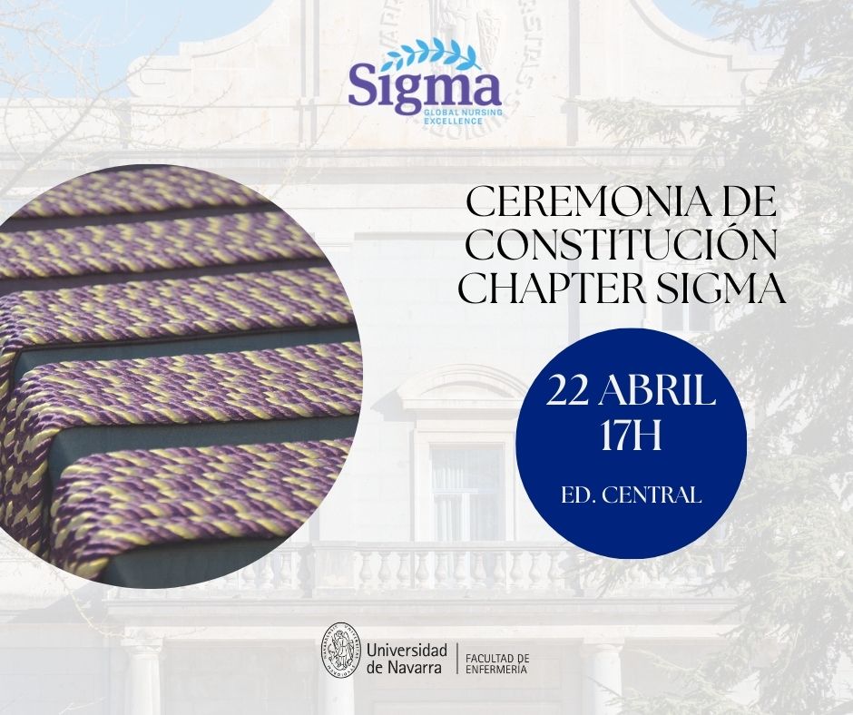 El próximo 22 de abril, la Facultad de @enfermeriaunav celebra el acto académico de constitución del chapter @SigmaNursing, el primero de España. unav.edu/eventos/-/even…