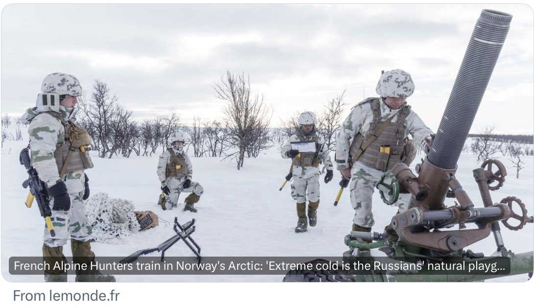 @GuyReuters Certainly very busy in the #Artic last month.

#ArticEdge24 throughout the pan-Artic region “stretching from #Alaska, in the Artic Circle, across #Canada & into Greenland” 🧊 navy.mil/Press-Office/N…

Earlier, the French were in #Norway  ↘️