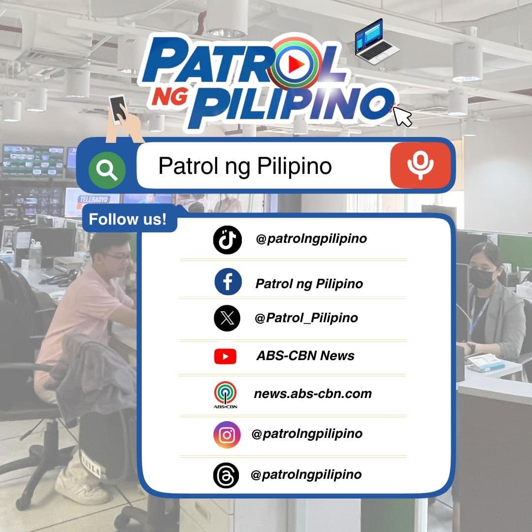 Saan makikita ang mga kuwento ng inyong mga #PatrolngPilipino? Follow na sa aming accounts! ⬇️