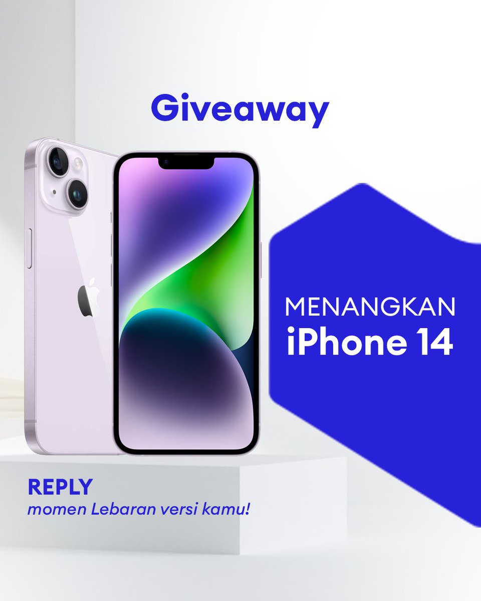 ✨ GIVEAWAY ALERT ✨ MAU IPHONE 14 GRATIS? 1.Follow @LazadaID & tag 3 teman 2. RT teaser giveaway ini >> x.com/LazadaID/statu… 3. RT, Like & Reply dibawah dengan cerita momen Lebaran versi kamu, sertakan juga foto/videonya dan pake hashtag #LazadaID, yaaaa~