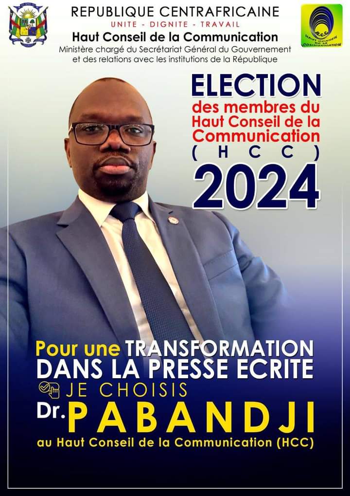 Nous apportons notre soutien indéfectible au Dr. Didier Martial Pabandji, candidat de la presse privée au Haut Conseil de la Communication. Bonne chance #Centrafrique #RCA #HCC @MediasOubangui @Pabandji_M @LeuRolf @vianney_ingasso @agoufleury @odilon236