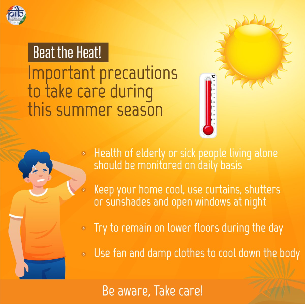 Beat the Heat! Necessary precautions to take care of during this summer season!👇 💠Try to remain on lower floors during the day 💠Use fan and damp clothes to cool down the body #BeatTheHeat #HeatWave