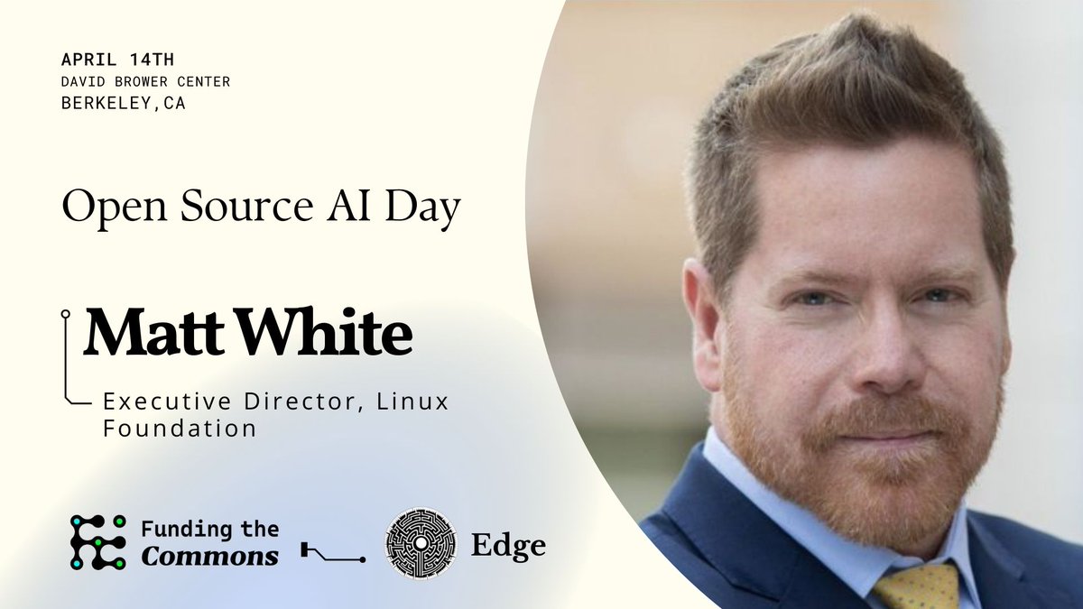 We're excited for @matthew_d_white's presentation at @FundingCommons where he'll dive into the Model Openness Framework to drive completeness, reproducibility, transparency, and usability in AI! Date: Sun, April 14th Location: @UCBerkeley Registration: lu.ma/71y9vyb2