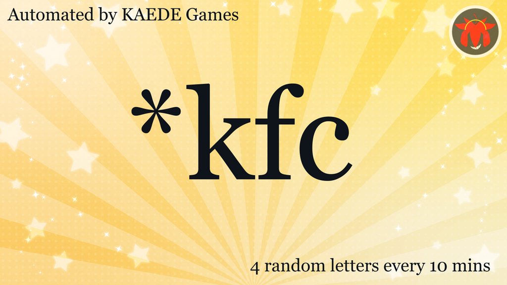 4 random letters every 10 mins tweet media