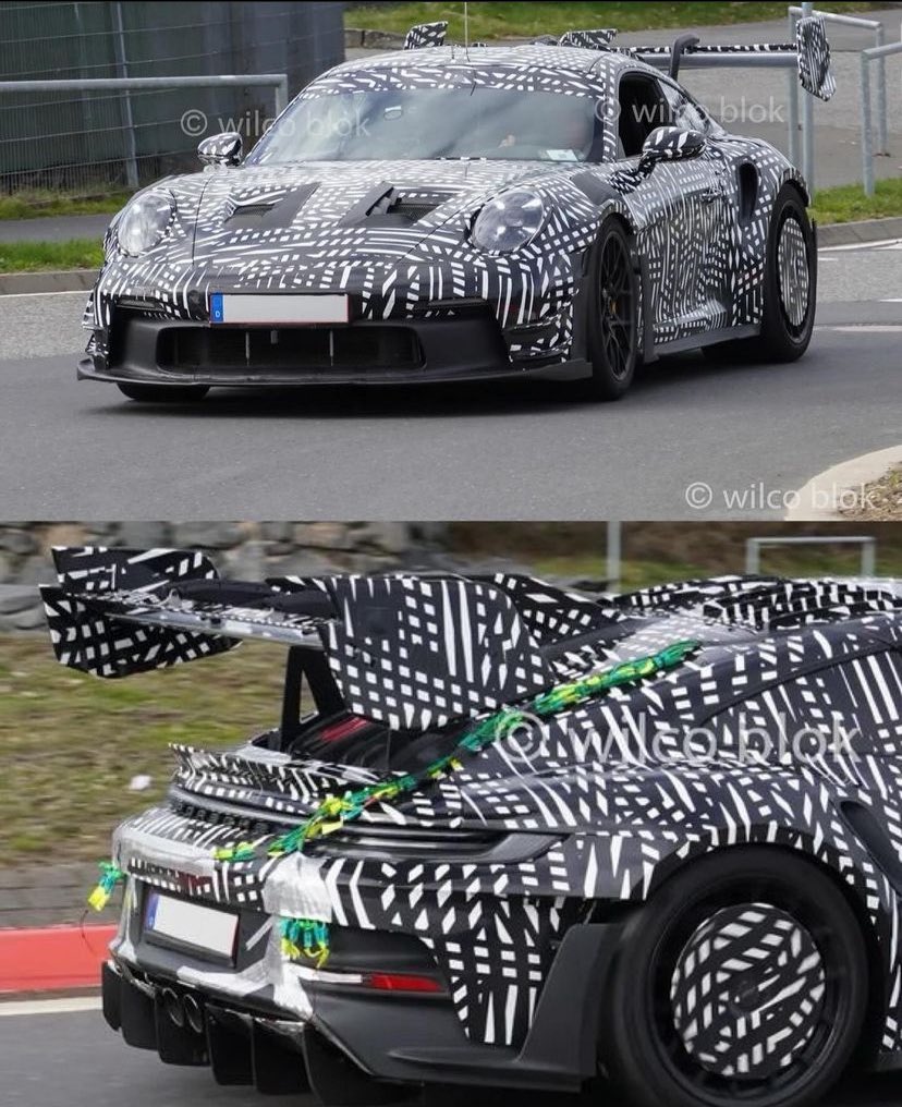 New GT3RS MR being tested! Look at the wing that goes down the rear glass…😧