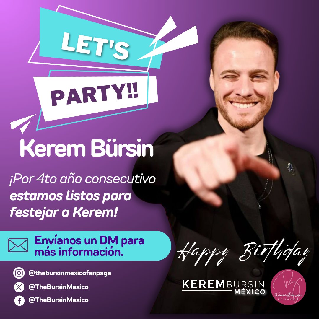 💥Hi everyone! We are getting near a date we all love! 🤘🏻❤. So, to celebrate that date we want to invite you to be part of this amazing surprise we have prepared for June the 4th! 📩 For those of you interested send us a DM! #KeremBürsin #HappyBirthday