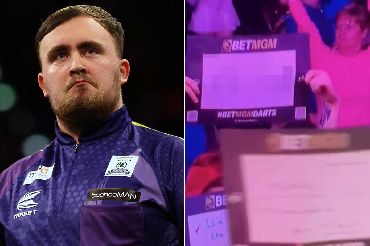 Sky Sports forced to cut away from X-rated darts sign during Luke Littler match dailystar.co.uk/sport/darts/lu…