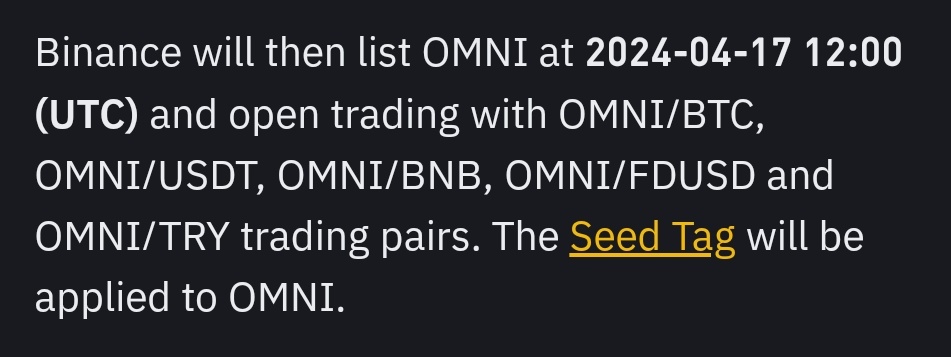 🌠 #Binance yeni Launchpool projesini duyurdu: Omni Network (#OMNI) ➖Listeleme: 17 Nisan ➖BNB ve FDUSD stake ederek farmlayabilirsiniz. Detaylar: $OMNI binance.com/en/support/ann…