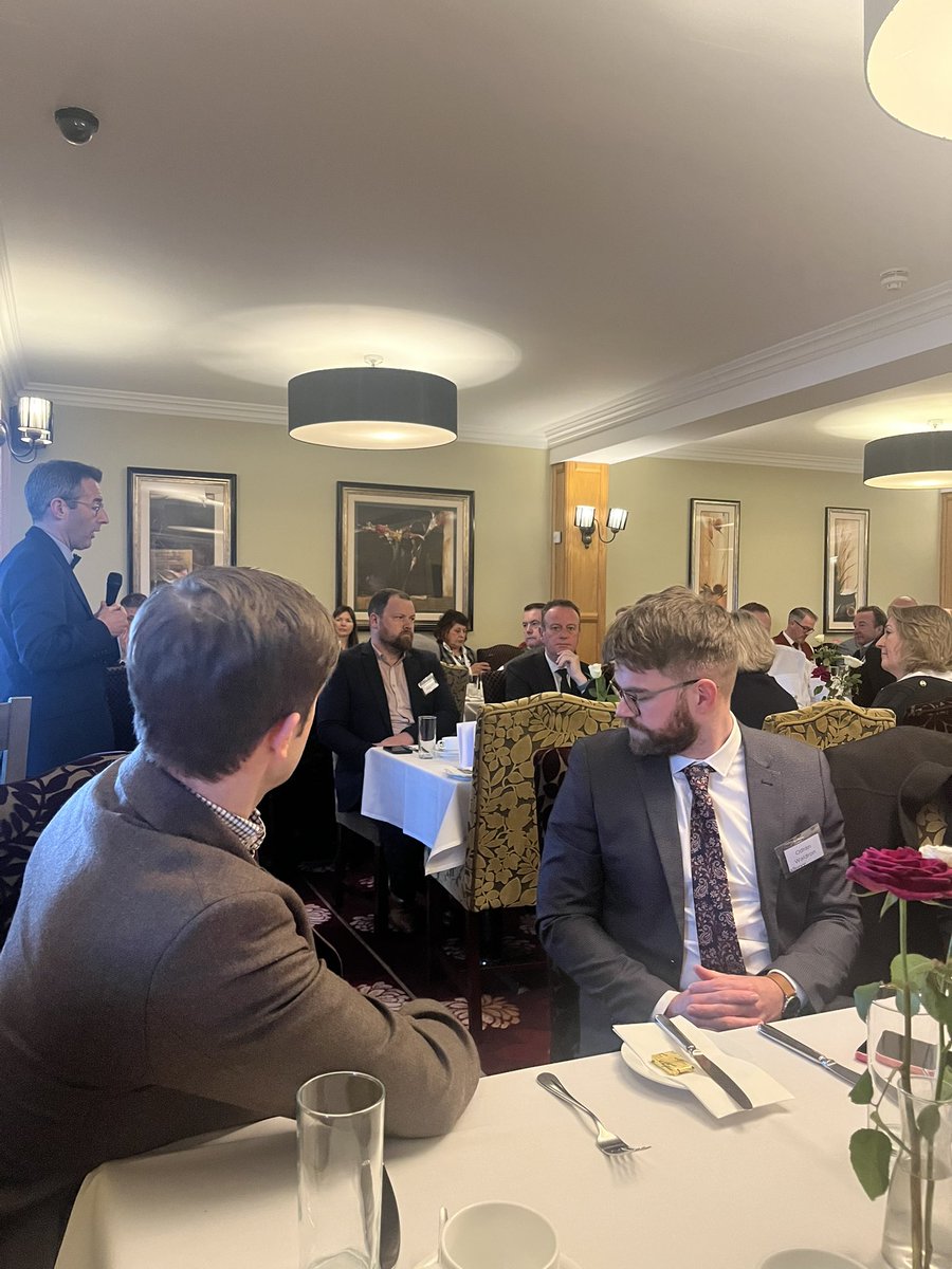 Minister @andrewmuir tells MEA @allianceparty biz breakfast: 📍environment and agriculture go hand in hand 📍need for renewed focus on funding for just transition 📍public and private sectors working together key to success 📍first ever environment strategy to be published soon