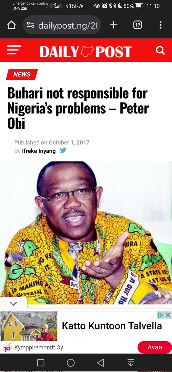 Buhari not responsible for Nigeria's problems - @PeterObi