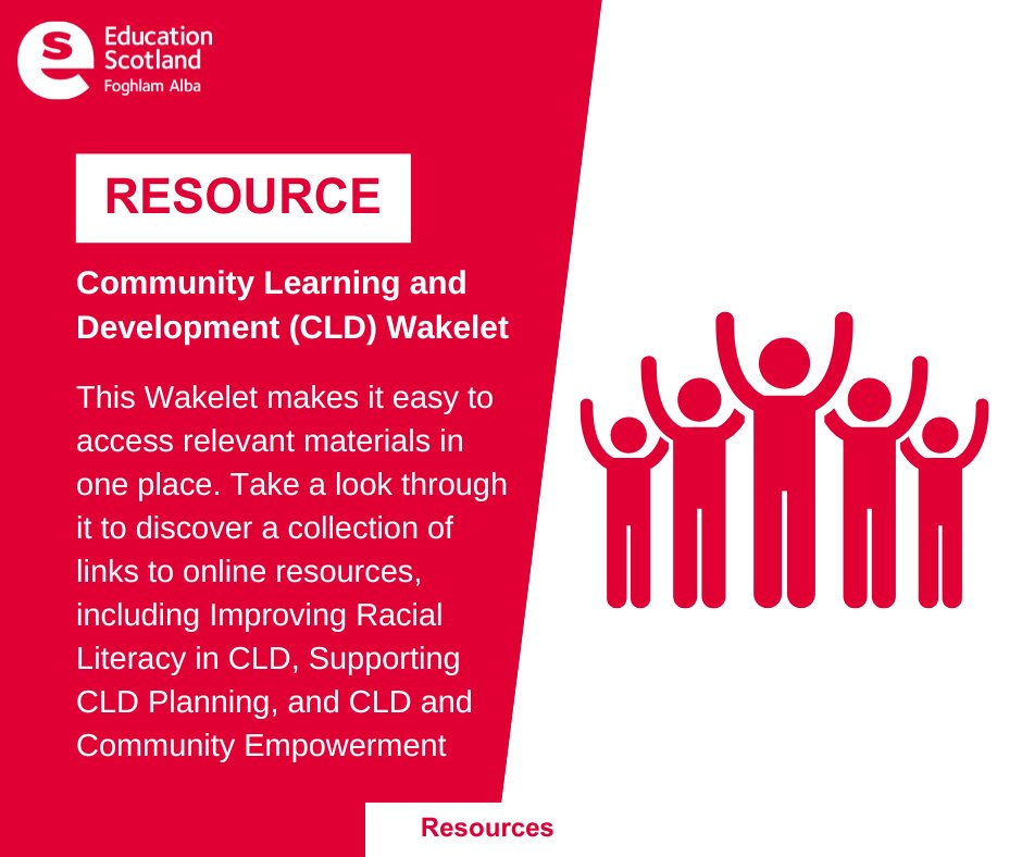 🌟 Do you work within Community Learning and Development (CLD)? We have a collection of links to online resources which might be relevant to the learners in your area of practice. Take me to the CLD Wakelet 👉 ow.ly/pziU50ReKIl