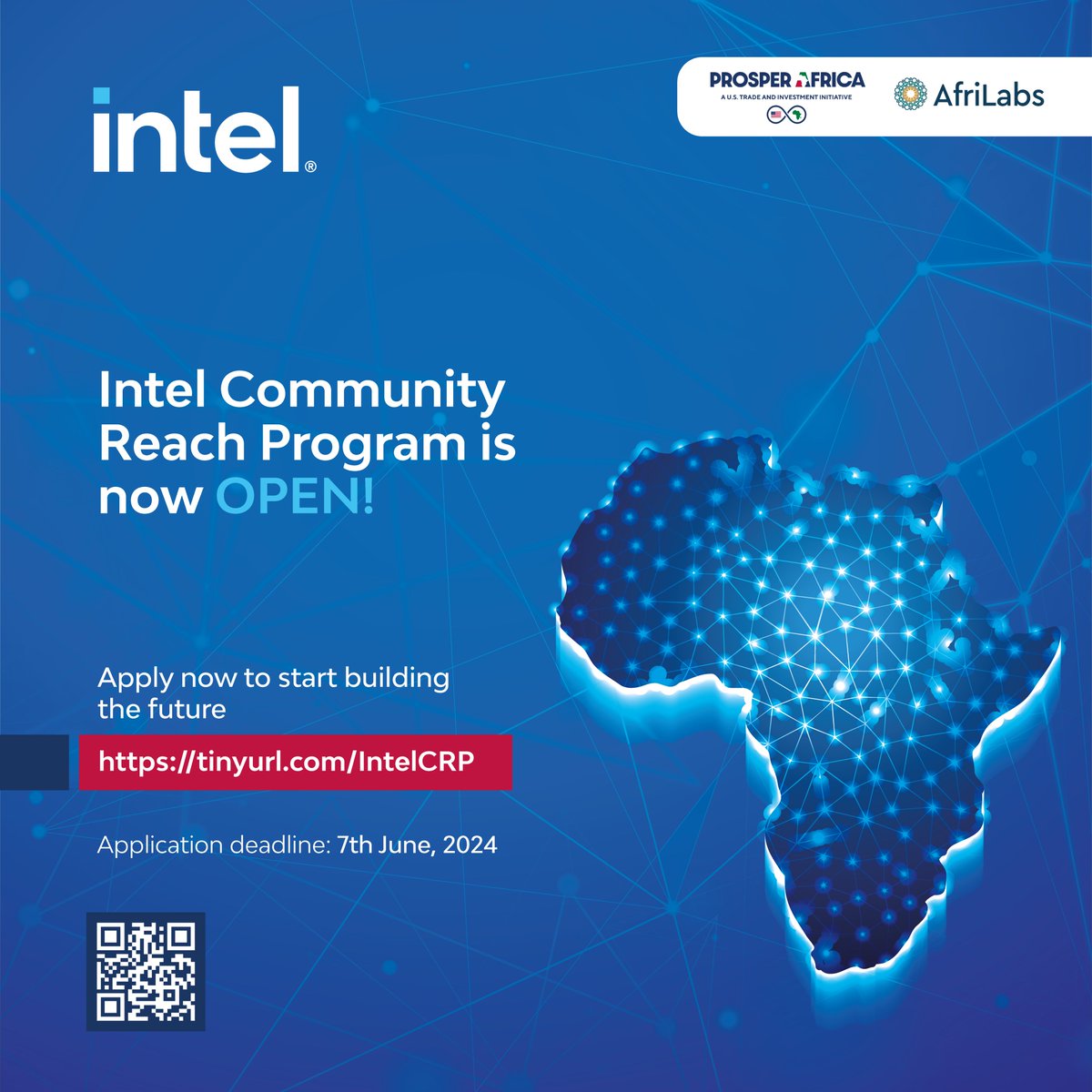 🌍 Exciting news! @intel invites you to join us in transforming #Africa through technology! Are you working on AI-powered innovative solutions in education, healthcare, agriculture, fintech, or another empowering sector? Apply now for our support! Deadline: June 7th, 2024…