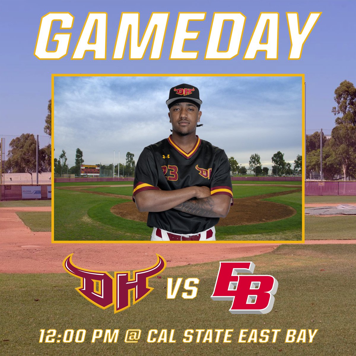 Gameday! @CSUDHbaseball continues their series against Cal State East Bay on the road today. ⏰: 12 pm 📍: Hayward, CA 📺: ccaanetwork.com 📊: bit.ly/4auguso