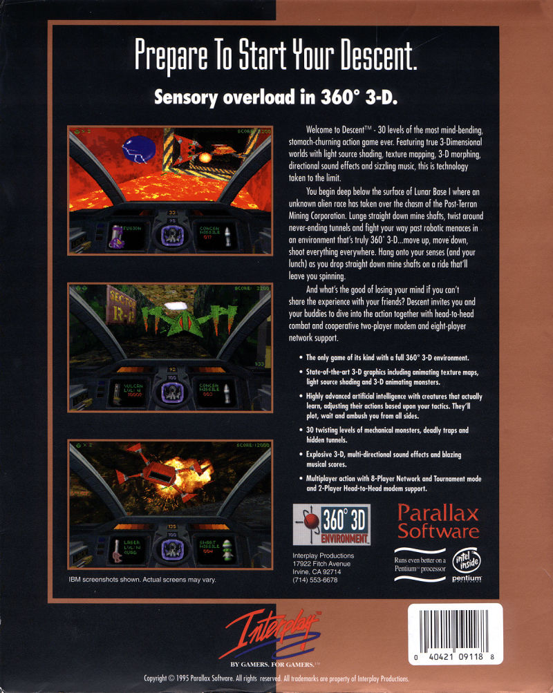 DESCENT: In 1995 a mercenary was hired to eliminate the threat of a mysterious extra-terrestrial computer virus infecting off-world mining robots. A legendary MS-DOS PC game from Parallax Software this also came to other formats #retrogaming #Windows #PlayStation #90s #gaming