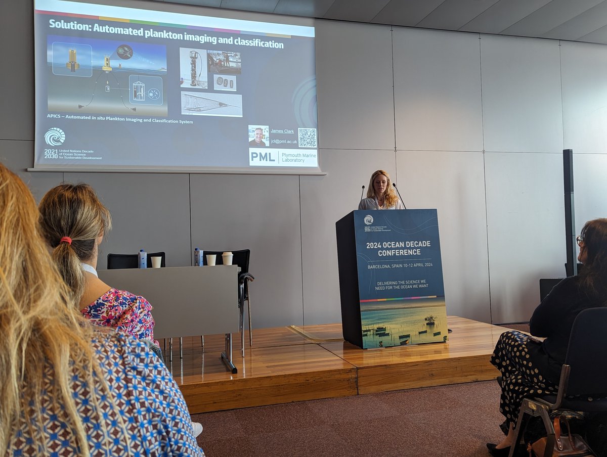 PML's new advanced tech for plankton imaging was presented at the @UNOceanDecade #OceanDecade24 conference in #Barcelona this morning by @ClaireLSzostek. For more info and images visit pml.ac.uk/News/PML-tests… #marinescience #oceandecade @NERCscience