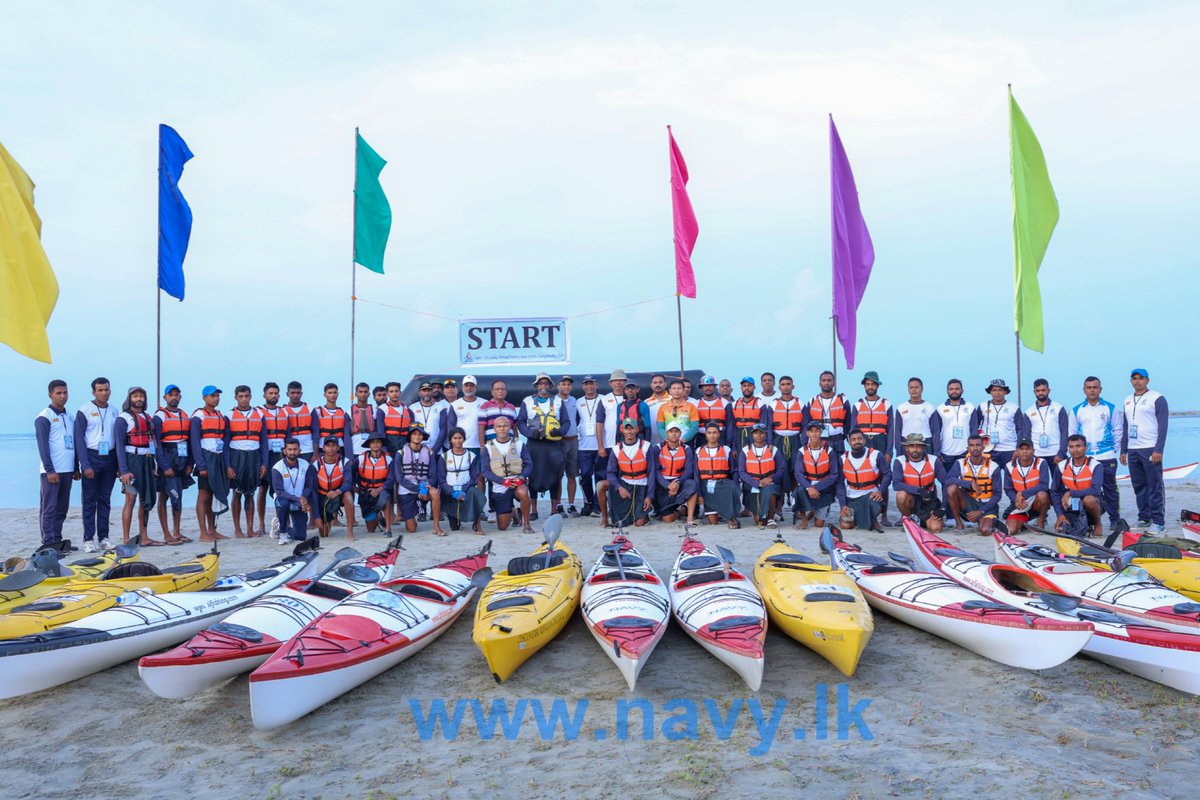 Participants paddled across historic waters, from Talaimannar to Dhanushkodi 11 Apr, during inaugural Adam’s Bridge Paddle Challenge organized by @srilanka_navy with @MoYS_SriLanka & partners of #India & #SriLanka. Read more: news.navy.lk/sportnews/2024…