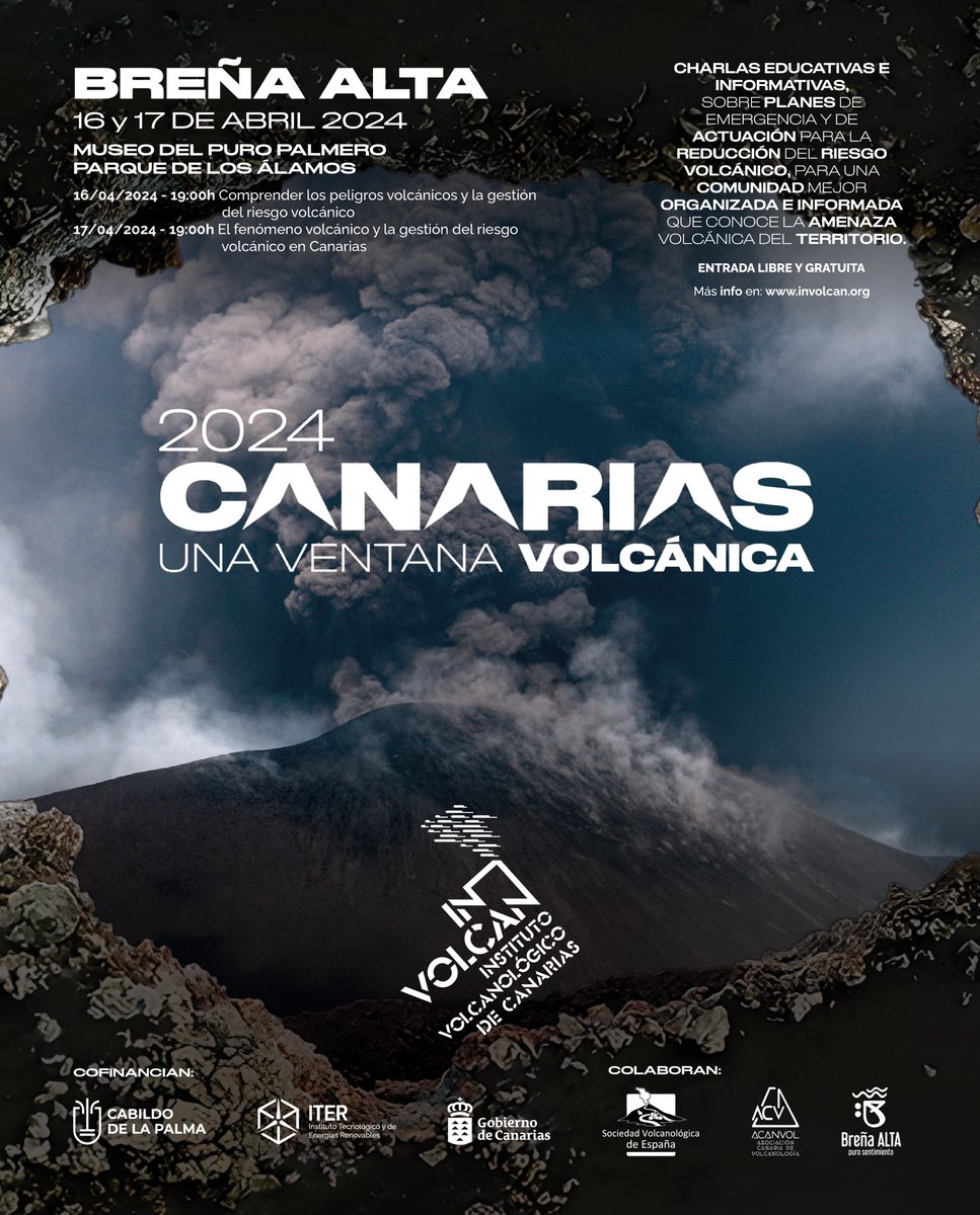 🌋Nuestro programa educativo 'Canarias: una ventana volcánica en el Atlántico', visita el Museo del Puro Palmero, en el Parque de Los Álamos, de Breña Alta (La Palma), los días 16 y 17 de abril, a las 19h, recuerda la entrada es libre y gratuita! No te lo pierdas! 🌋 #involcan