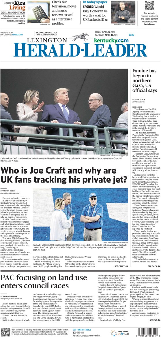 🇺🇸 Who Is Joe Craft And Why Are UK Fans Tracking His Private Jet?

▫@_AustinHorn
▫is.gd/7Tllyh

#frontpagestoday #USA @heraldleader 🇺🇸