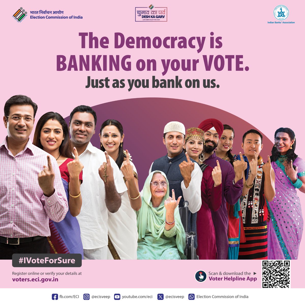 Your voice counts! Cast your vote and shape the future of the nation.

#EveryVoteMatters #IVoteForSure #IndianBank
@DFS_India