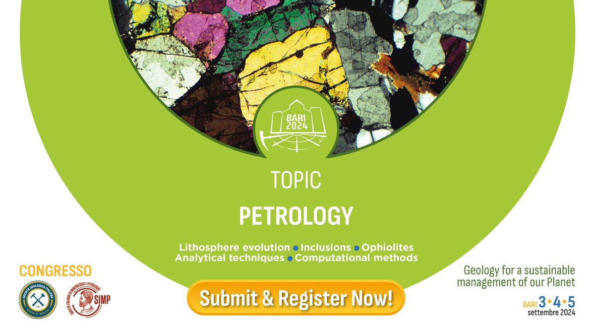 If your research focuses on theoretical, experimental, and applied petrology, also with interdisciplinary approach, to understand the dynamics that rule Earth processes, submit an abstract to the Joint SGI-SIMP Congress ❗ geoscienze.org/555/sessioni-p… Deadline: 26 April.