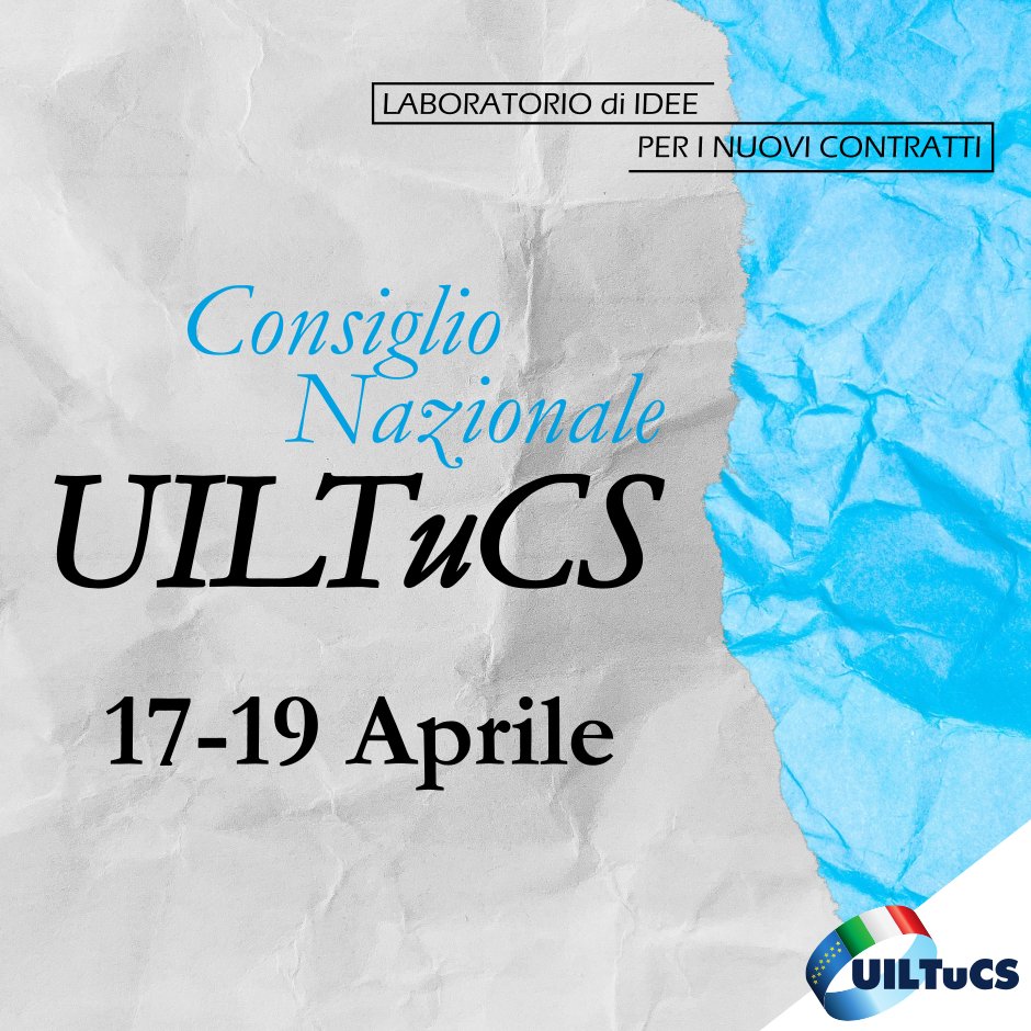 🔵-2 giorni al Consiglio nazionale #Uiltucs a Roma. 📊Condivideremo i dati di una ricerca sulla contrattazione collettiva. 💬Discuteremo di lavoro, sicurezza e parità di genere. 📣Affronteremo i temi più delicati legati all'occupazione e parleremo di mobilitazioni e iniziative.