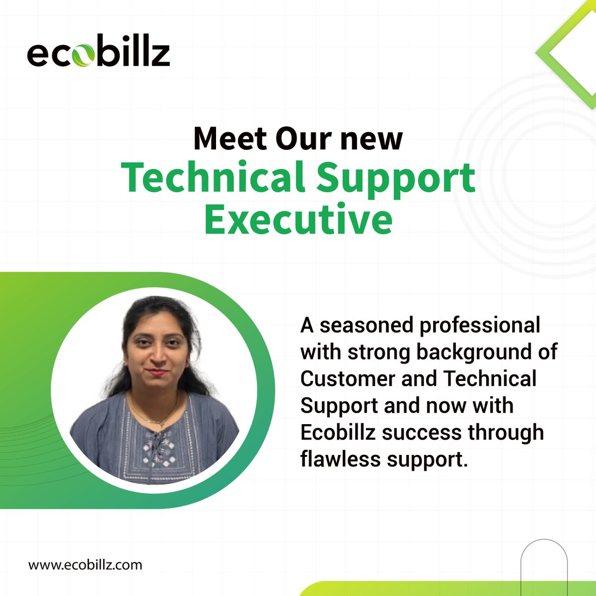 Meet our New Technical support Executive!!! Shailaja Desai is welcome to @Ecobillz Private Limited #executive #newjoinee #techsupport #technical #flawlesssupport #automation #automation #support #automationsolution
