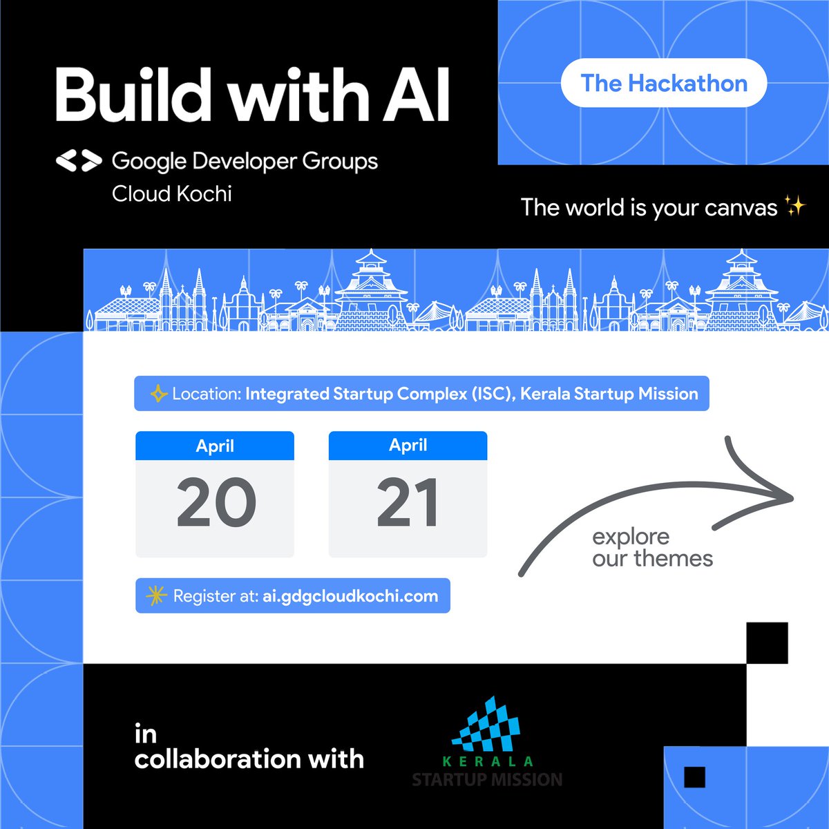 gdgcloudkochi's tweet photo. Did you know some people hear colors while others can taste shapes? The human brain is absolutely diverse, so why should the solutions we build be monotonous?
Dive into the themes for Build with AI by GDG Cloud Kochi and unleash your  ideas! 
Register: https://t.co/neaaDB9q0L https://t.co/ULI302YLSI