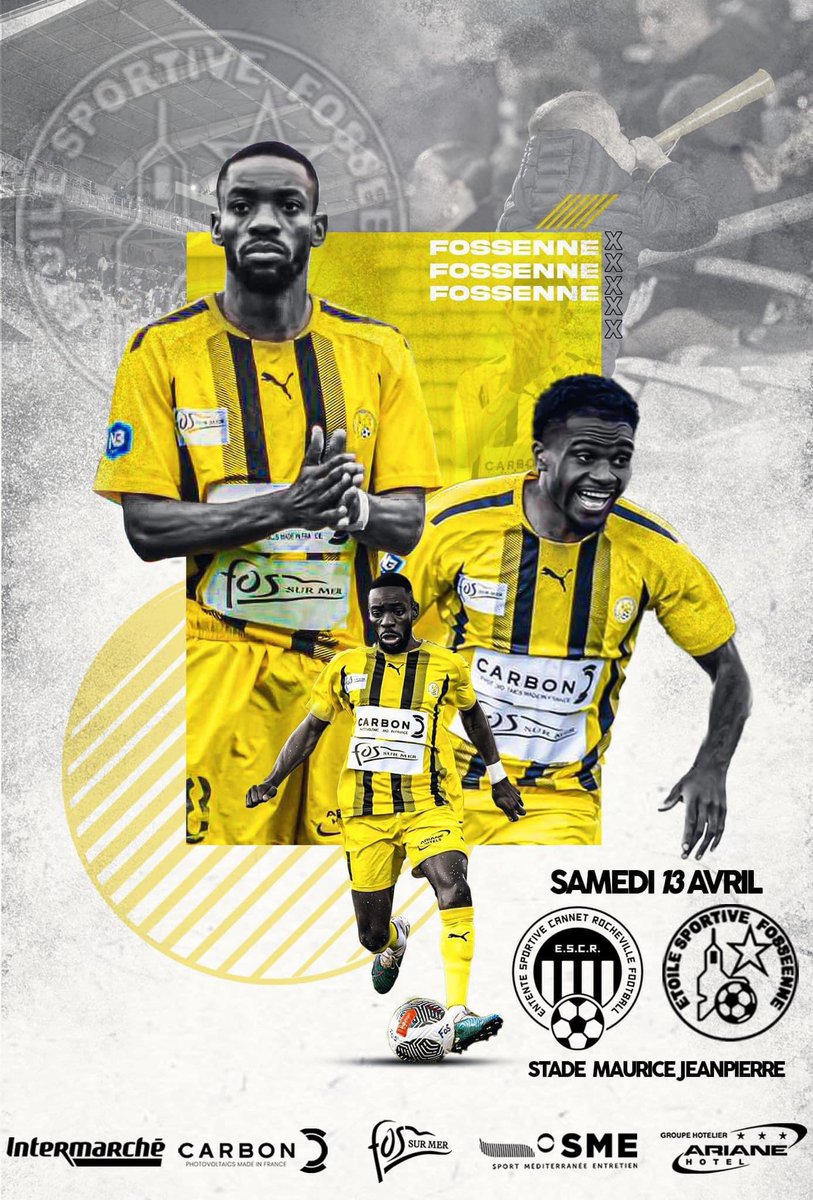 ESFos13's tweet photo. @ESCRocheville 🆚 @ESFos13 
🗓 Samedi 13 Avril 2024
⌚️18h00
🏟 Stade Maurice Jeanpierre (Cannet Rocheville)
🏆@National3OFF
⚽️ 22e journée https://t.co/bXkw1oGg9s