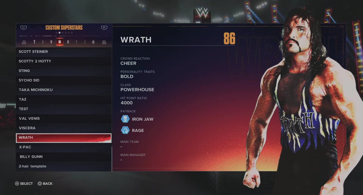 WWE2KCreationz's tweet photo. #WWE2K24 #WWE2K #WCW #WWE #WRATH #BRYANCLARK #CAW #CAWS
98-99 WRATH
MOVESET
ENTRANCE
RENDER
TAG-WWE2KCREATIONZ https://t.co/slZGcdohvr