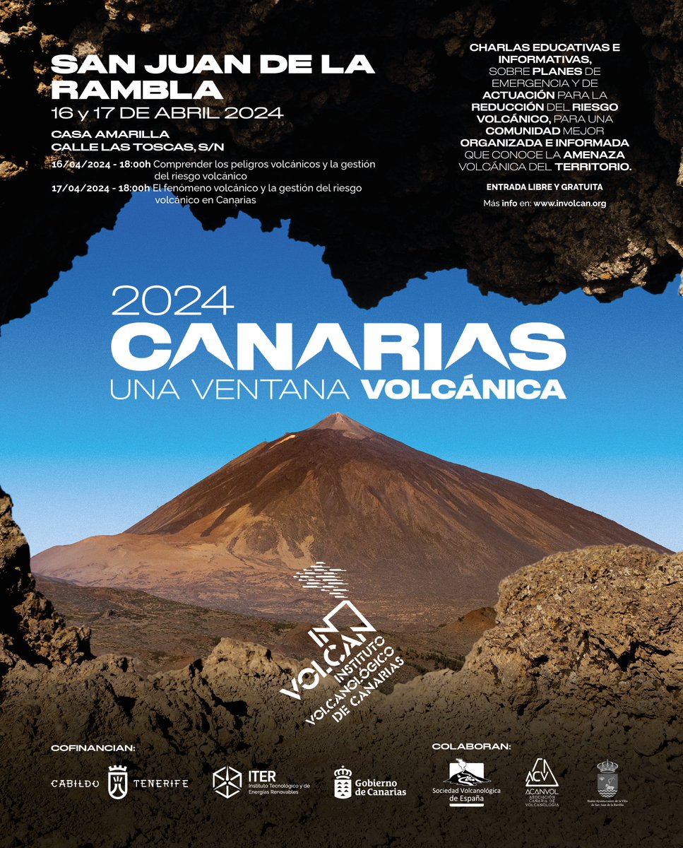 Nuestro programa educativo «Canarias: una ventana volcánica en el Atlántico», visita la Casa Amarilla (c/ Las Toscas) en San Juan de la Rambla (Tenerife), durante los días 16 y 17 de abril, a las 18:00h, recuerda la asistencia es libre y gratuita. No te lo pierdas! 🌋 #involcan