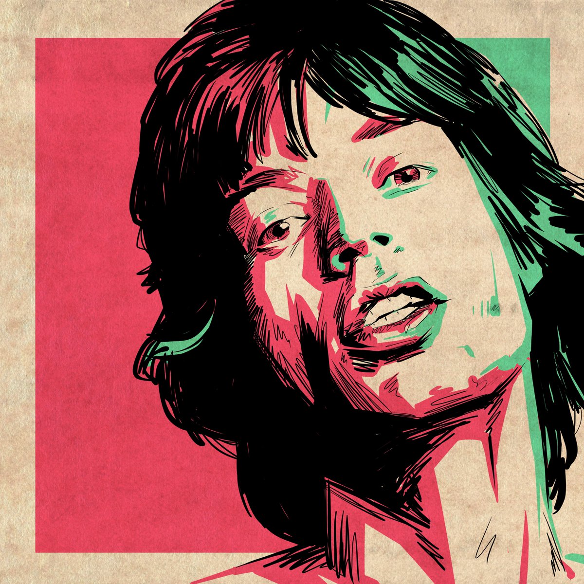 Today in 1967 @mickjagger was punched by an official at an Airport in France after losing his temper when the Stones got searched for drugs & missed a flight.

#MickJagger #Rollingstones #illustration #digitalillustration #personalproject #onthisdayinmusic