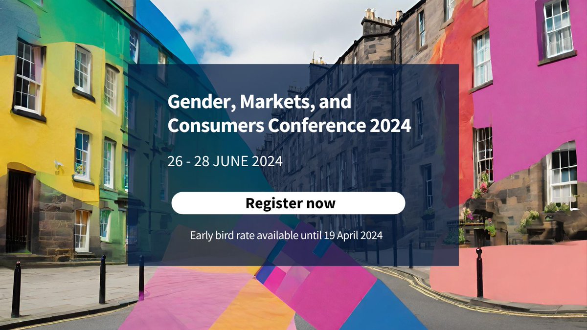 Don't miss your chance to attend #GENMAC2024 at a discounted rate! 📣 Register by 19 April: bit.ly/49WC4VF The conference seeks to bring together scholars across gender, marketing and consumer behaviour to explore how consumption can be remade and repurposed.