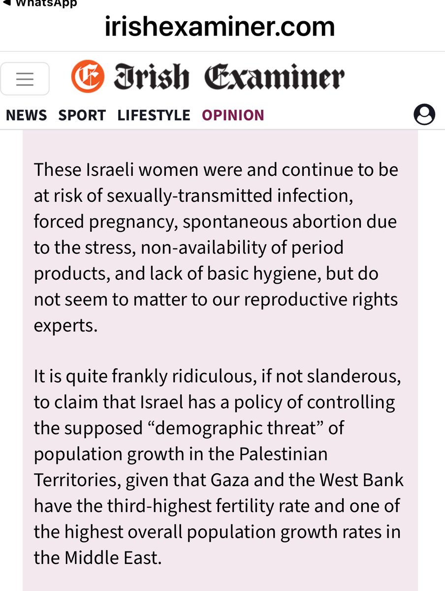 Letter in @irishexaminer today shows just how mendacious some Irish who purport to be ‘reproductive rights’ academics display their #JewHate @etc_tess