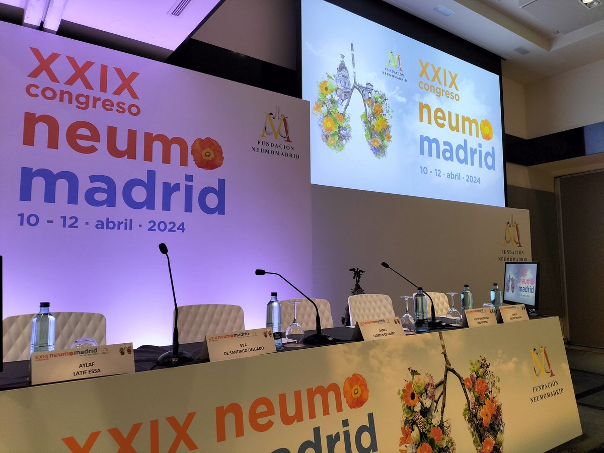 ¡Estamos en el #CongresoNeumomadrid y damos comienzo a la mesa científica del #asma!

🎤 Modera:
Rocío Magdalena Díaz Campos, #H12Octubre
Carlos Melero Moreno, #H12Octubre

🗣️ 
Daniel Laorden Escudero, #HLaPaz
<a href="/LatifEssa2/">ilaf Latif Essa</a>, #HGrerorioMarañón
Eva De Santiago Delgado, #HdelHenares