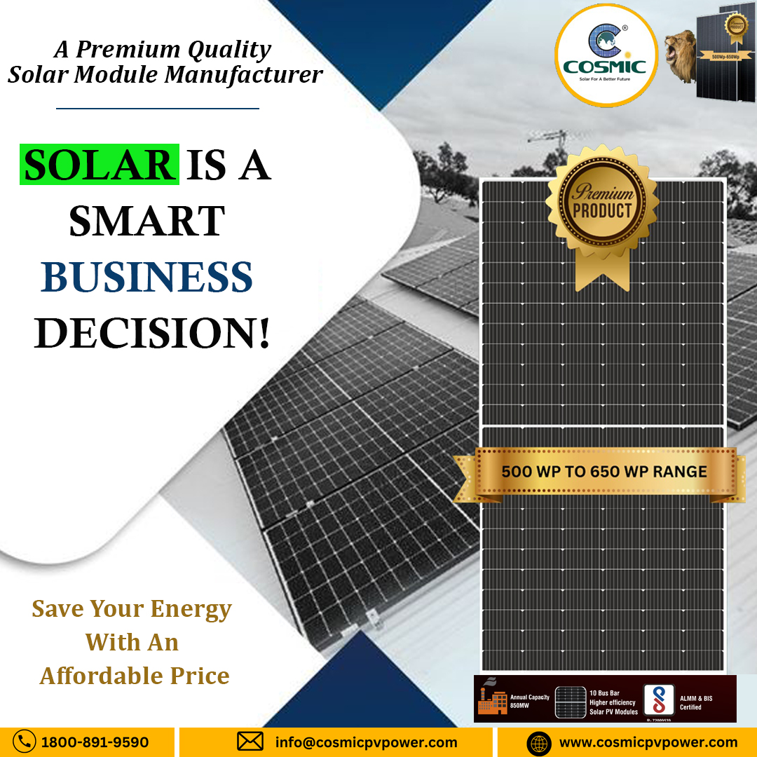 #Solar is a smart business decision for a better future. For all of your solar energy needs, Cosmic PV Power is the best option. Start wisely saving by incorporating solar energy into your daily lives. Visit cosmicpvpower.com #cosmicenergy #cosmicpvpower #solarpower