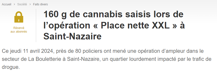 AurelienBrnrd's tweet photo. 160g saisis à Saint Nazaire par 80 policiers + 1 chien. Hip hip hip ? https://t.co/tsfBOjR5y7