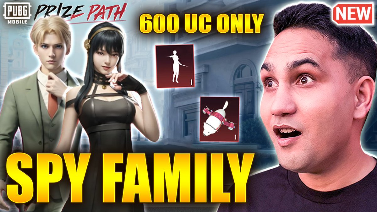 600 UC FOR 5 Mythic
@PUBGMOBILE x SPY FAMILY collab is lit!!

Watch here: youtube.com/watch?v=PKlSpn…

#PUBGMOBILE #PUBGMVIP