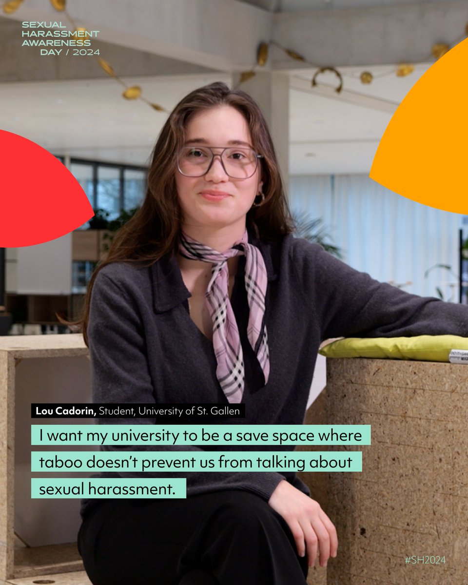 'I want my university to be a save space where taboo doesn't prevent us from talking about sexual harassment.' – Lou Cadorin, Student, @HSGStGallen #sh2024 #mindful #respectful #responsible #swissuniversities #swiss #universities