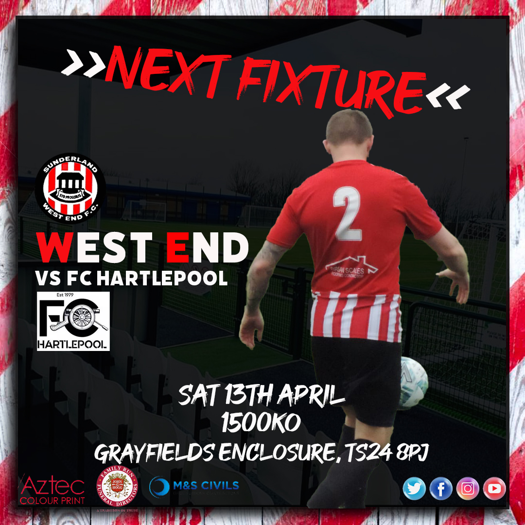 The lads head down the A19 for the penultimate game of the season as they face @FC_Hartlepool in @theofficialnl action tomorrow afternoon. Kick off is 3pm and we hope to see you all there showing your support. #westisbest