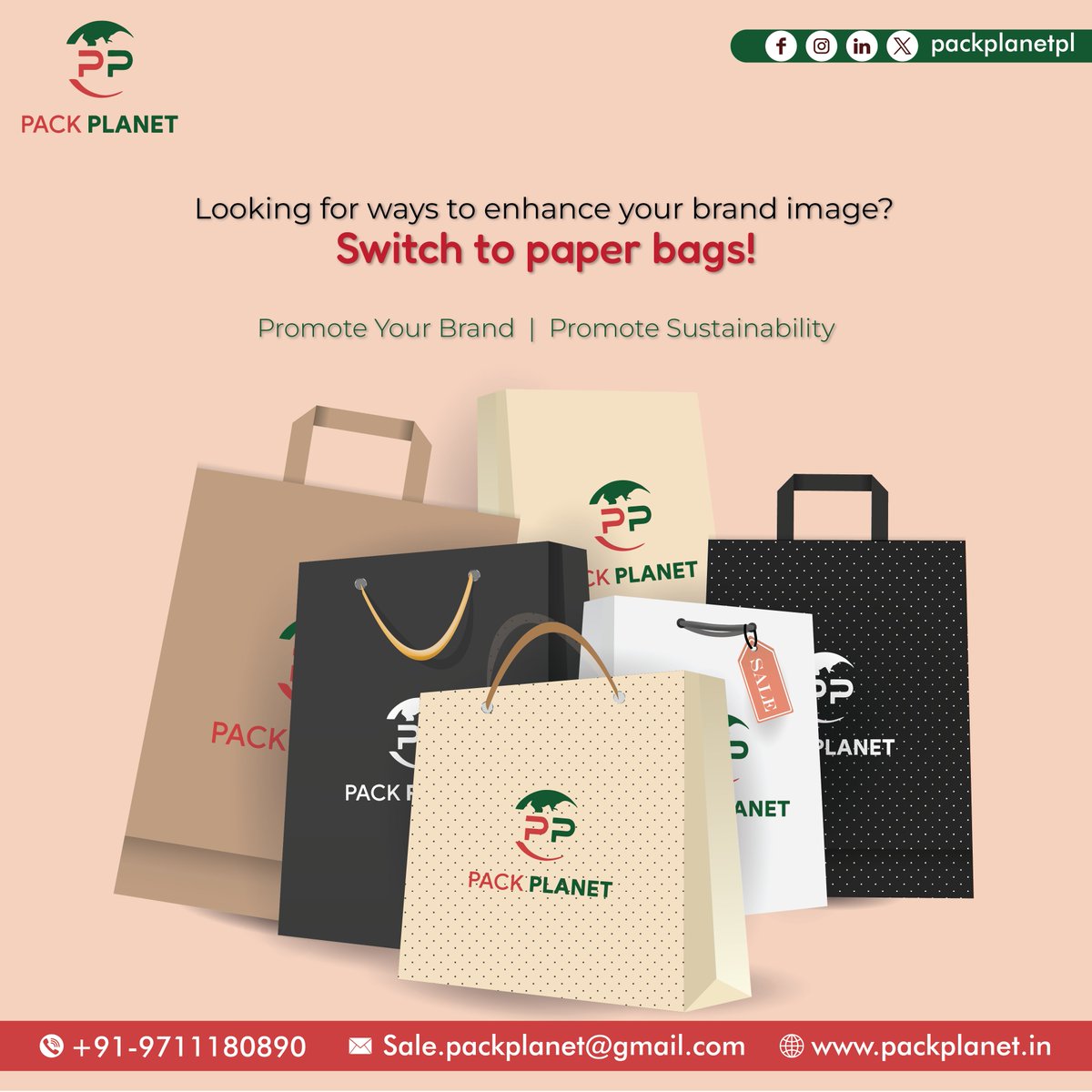 Boost your brand image while promoting sustainability! Make the switch to paper bags for a chic and eco-conscious solution. 🌟
#BrandPromotion #SustainableChoice #PaperBags