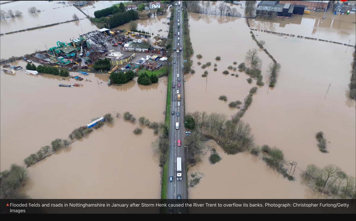 Who would be a farmer? A govt. scheme to help flooded farms only pays out if the farm is within 150 metres of a main river, but some affected farms are miles away. Pix stolen from the Guardian.